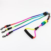 【LZ】 Pet Dog Leash Double Twin Dog Leash Colorful Nylon Dog Rope Walk 2/3 Dogs Lead Detachable Anti-entanglement Foam Handle 1.9m