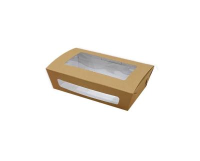 กล่องอาหารกระดาษ ขนาด 10 x 16 x 5 cm.  (100ใบ/แพ็ค) กล่องกระดาษใส่อาหาร, กล่องข้าว, กล่องกระดาษใส่อาหารแทนกล่องโฟม กล่องอาหารกระดาษคราฟท์