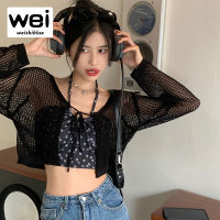 WEISHIBLUE ใหม่สไตล์ฝรั่งเศสป้องกันแสงแดดคาร์ดิแกนแขนยาวของผู้หญิงถัก Cardigans ฤดูร้อนเสื้อกันหนาวสั้นบางหญิง