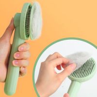 Pet Hair Removal Comb Self Cleaning Slicker Cat and Dog Universal Massages Particle Hair Brush Kitten Cat Grooming Brush Comb Brushes  Combs