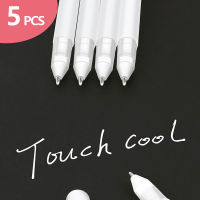 5 PCS White Manga Marker Pens Set 0.8 mm Permanent ink Scrapbook Tire Pen Waterproof School supplies Stationery Art brush penHighlighters  Markers