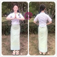 ●∈  Thailand buckle flowers solitary white dai rather brocade skirt the dai national minority female paragraph long skirt wrap skirt suits dai dance costumes