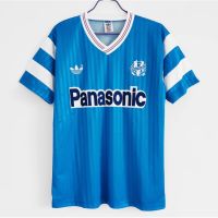 2022 2023 ล่าสุด เสื้อกีฬาแขนสั้น ลายทีมชาติฟุตบอล Marseille away 1990 season AAA สไตล์วินเทจ ไซซ์ S-XXL