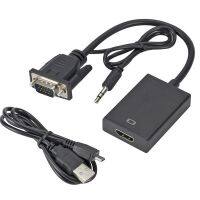 VGA adaptor konverter kabel Video Audio HDTV Male ke HDMI Female 1080P Output