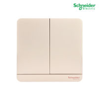 Schneider Electric : สวิตช์ไฟทางเดียว 2 ช่อง, One Way Switch 16AX, 250V สีทอง รุ่น AvatarOn E : E8332L1_WG_G5 สั่งซื้อได้ที่ร้าน PlugOn