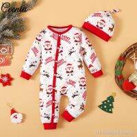 ♙✣ Ceeniu-Bebê Menino Macacão De Natal Com Chapéu Papai Noel Traje Novo Minha Primeira Roupa Natal 0-18M