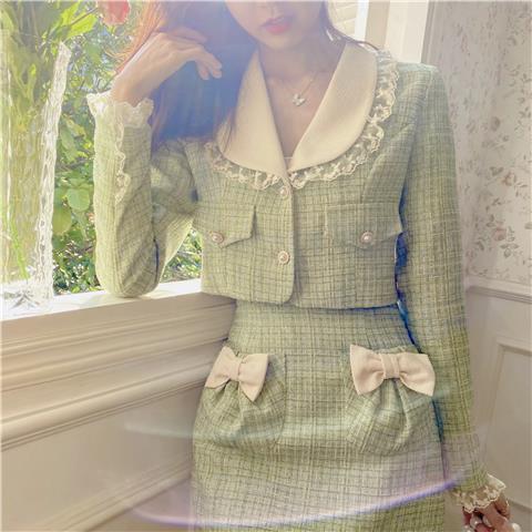 gentle-french-suit-small-fragrant-wind-doll-collar-short-coat-high-waist-thin-skirt-tweed-two-piece-women
