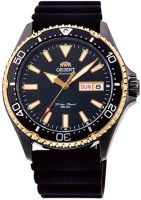 Orient Mens Stainless Steel Japanese Automatic Watch with Rubber Strap, Black, 22 (Model: RA-AA0005B19B)