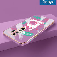 เคส Dienya สำหรับ XIaomi Redmi Note 8 Pro เคสการ์ตูนน่ารักโชคดีน่ารักใหม่กรอบกรอบสี่เหลี่ยมแบบนิ่มซิลิกาเจลกันกระแทกเคสมือถือรวมเลนส์กล้องถ่ายรูปฝาครอบป้องกัน