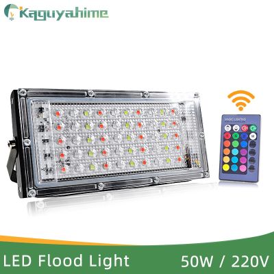 Kaguyahime LED Spotlight 50W Reflector Lighting 220V 240V RGB Remote Light Colorful Lamp IP65 Waterproof Outdoor Spot Light