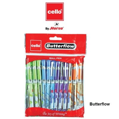 CELLO เซลโล ปากกาลูกลื่นฝา 0.7 mm.รุ่น Butterflow คละสี 1x12