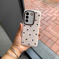 Vivo V27 5G เคส Vivo V27 Pro Vivo เคส เคสเคสกันกระแทกผิวด้านลายหัวใจโปร่งแสงเคสครอบโทรศัพท์อ่อน