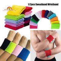 11DDTTII 1/2pcs คุณภาพสูง ยามห่อยาม Unisex นุ่มสบาย สีทึบ กีฬา Sweatband สายรัดข้อมือผ้าฝ้าย วงเทนนิสมือ สายรัดข้อมือยิมเหงื่อ