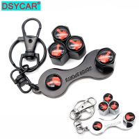 DSYCAR 1Set Zinc Alloy Anti theft Car Wheel Tire Valve Stem Caps Air Wrench Keychain Auto Car Accessories Wheels Tires Parts