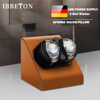 【LZ】 IBBETON Luxry 2 Slot Watch Winder Leather Shaker Watches Box Automatic Winder Glass Storage Case Mabuchi Motor