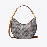 TB crescent bag Jacquard retro 2023 tory burchˉnew bag Joker online celebrity crescent bag hand bill of lading shoulder slung semicircle bag.