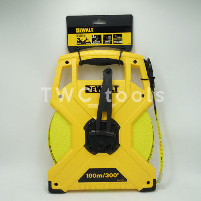 เทปวัดสาย ไฟเบอร์ เทปวัดระยะ เทปวัดที่ 100เมตร DEWALT ของแท้ 100% DWHT34067