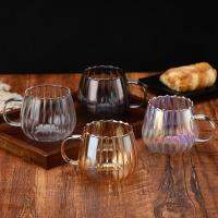 Transparent Mug with Handle 400ML Non-Slip Pumpkin Coffee Tea Mugs Aesthetical Novelty Coffee Mugs for Soy Milk Soda Water Hot Coffee Milk Tea Milk Powder nice