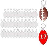 Sublimation Keychain Blanks MDF Double Sided Heat Transfer Football Sublimation Keychains Blanks Bulk 40 Pack Durable Easy to Use White