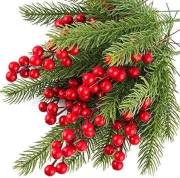 5PCS Christmas Berries Pine Branches Artificial Red Berry Wreath