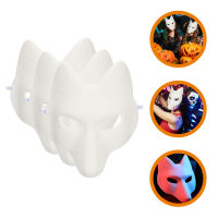 BLENASHOP 3 pcs Masquerade Blank Fox s คอสเพลย์หน้ากาก DIY Unpainted Fox