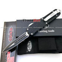 มีดสปริงตรงขนาดใหญ่ Microtech คม 2 ด้าน ด้ามลายเส้น Combat Troodon 00556 D/E Automatic Knife Camping Tool (Dual Front)