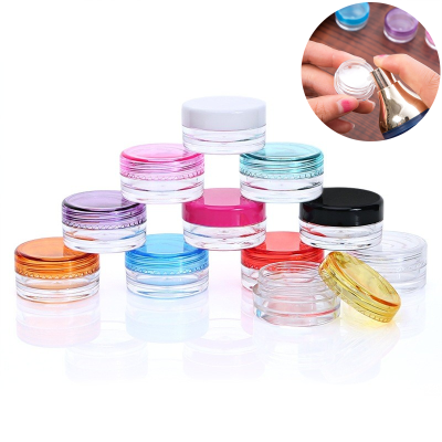 3g/5g Nail Art Powder Bead Makeup Clear Empty Jar Box Sample Bottle Plastic Cream