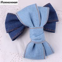 1PCS Large Denim Hair Bow For Girl Duckbill Clip Hair Clips Solid Color Barrettes Women Fashion College Wind Hair Accessories Hair Accessories