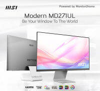 MSI Modern MD271UL 27 Monitor, 4K UHD (3840 x 2160), 60Hz, IPS, 4ms, Adaptive-Sync, 2x HDMI 2.0b, DP1.2a, USB Type-C, DCI-P3 99% / sRGB139%, EyesErgo, Anti-Glare, Anti-Flicker, Less Blue light, TÜV - 3 Yrs Warranty