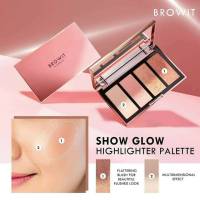 Browit By Nongchat Highlight and Contour Pro Palette (3.5gX4ช่อง) บราวอิท น้องฉัตร ไฮไลท์และคอนทัวร์ ไว้ในตลับเดียว