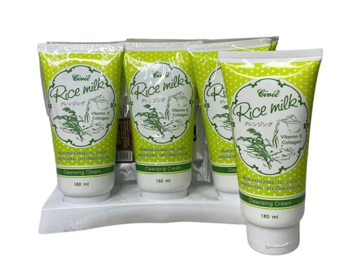 CIVIC โฟมล้างหน้า Rice Milk Cleansing Cream 洁面泡沫 รุ่นหลอดปีบ 180 ml 1แพคใหญ่/จำนวน 6 หลอด ราคา