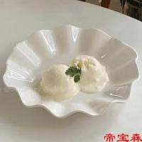 [COD] lotus leaf plate soup dish special-shaped creative home fruit tableware irregular pure white net red