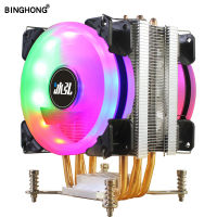 ซีพียูพัดลมฮีทซิงค์ระบบ4 Heat คูลเลอร์4pin LED RGB โดยไม่ต้อง PWM 12โวลต์พัดลมระบายความร้อนสำหรับ In X79 X99 X299 LGA2011และ