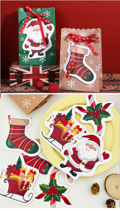jollyboom-กล่องของขวัญคริสต์มาส-ถุงคริสต์มาสขนาดเล็ก-8ชิ้นการออกแบบพรีเมี่ยมคละสีธีมคริสต์มาสนำมาใช้ใหม่ถุงของขวัญวันหยุดสำหรับของขวัญวันหยุดถือว่าขนมคุกกี้ของขวัญเล็กๆน้อยๆ