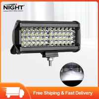 【NIGHT KING】ไฟจุดน้ำท่วม7ไฟบาร์ LED ขนาด72-144วัตต์ไฟหน้ารถรถบรรทุกออฟโรด