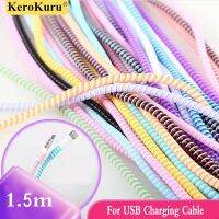 1.5M Kabel Pelindung Winder untuk USB Pengisian Kabel Data Line Anti-Break Musim Semi Melindungi Tali Earphone Kabel Organizer Manajemen