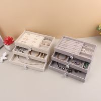 Three layer transparent drawer earrings bracelet storage box ring Jewel