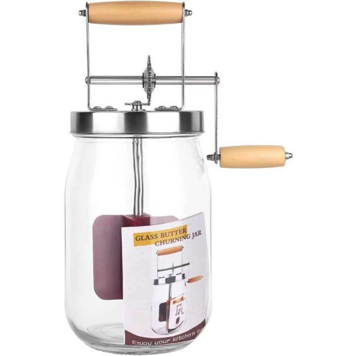 Hand Crank Butter Churner 1.5L Mason jars Manual Butter Maker with