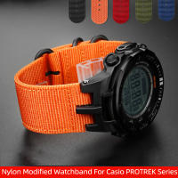 กีฬากลางแจ้งไนล่อนดัดแปลงสายนาฬิกาข้อมือสำหรับ Casio PROTREK ชุด PRW-3000 PRW3000310060006100Y นาฬิกากันน้ำสายเข็มขัด