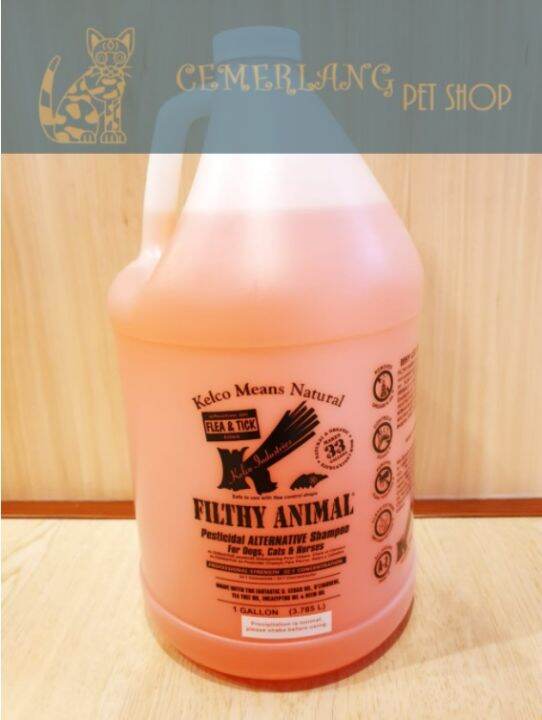 Kelco Filthy Animal 1 Gallon / 3.785L Organic Shampoo for Cats and Dogs Very dirty pets