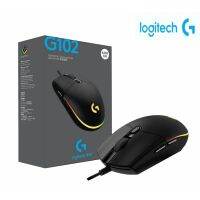 Logitech (G) G102เมาส์สำหรับเล่นเกมส์เมาส์ RGB น้ำหนักเบาออกแบบ200-8000DPI รุ่นที่สองเมาส์สรีรศาสตร์ Mouse Komputer