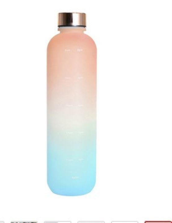 1l-gradient-color-water-bottle-with-time-stamp-scale-for-sports-portable-frosted-water-bottle-stainless-steel-cover-space-cup