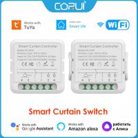 CORUI Tuya สวิตช์ผ้าม่าน WiFi อัจฉริยะสำหรับโรลเลอร์ชัตเตอร์มอเตอร์ตาบอดที่ปิดประตูแบบเลื่อนประตูรองรับ Alexa Google Home Smart Life