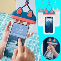 7 inch Waterproof Phone Case Swimming Bag Touch Screen Cat Shape Underwater Holder Pouch Cover