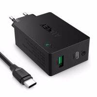 Aukey PA-Y2 Eu Plug Original Fast Charge Amp Type-C พร้อม Quick Charge 3.0 Dual USB Fsat Charging สำหรับ Mobile