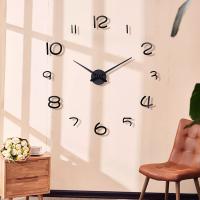 ZZOOI Wall Clock Home Room Decor31-47-Inch Number Diy 3d Wall Clock Quartz Home Office Decoration Art Clock Free Shipping