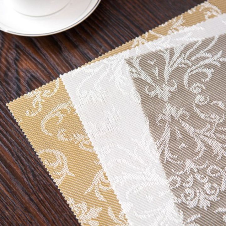 4pcs-set-placemat-fashion-pvc-square-dining-table-placemats-coasters-waterproof-table-cloth-pad-slip-resistant-pad