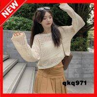 qkq971 Sweater For Women Thin Sun Protection Outer Wear Knitted Hollow Shirt Super Fairy Long-Sleeved Top