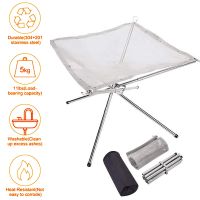 【LZ】♨ↂ  Portable Outdoor Fire Pit Grill Colapsing Steel Mesh Fire Stand Aço inoxidável Foldable Mesh Fire Pit Outdoor BBQ Tools