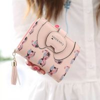 Superior Home Shop Women Wallets Cute Fashion Coin Purse Card Holder Little Cat Tassel Zipper Contrast Printing Short Cartoon Womens Wallet